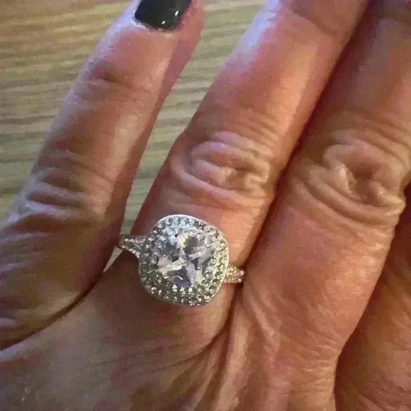 Charter Club Double Halo Crystal Center Ring New size 9 - Picture 6 of 8